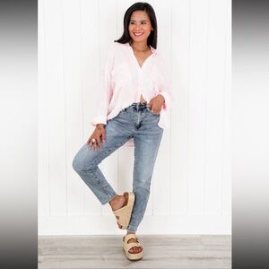 Judy Blue Ocean Avenue high rise medium wash distressed jeans